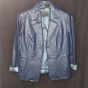 Blue leather Monterey Bay blazer size 6P